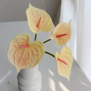 Anthuriums artificiels en bouquet décoratif