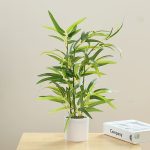 Bambou artificiel en pot, décoration intérieure moderne