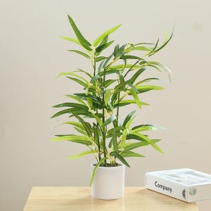 Bambou artificiel en pot, décoration intérieure moderne