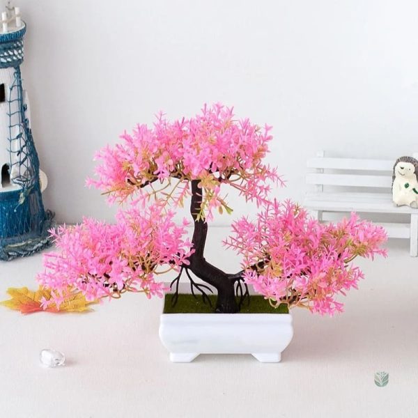 Bonsaï Sakura en pot, imitation fleurie pour décoration intérieure