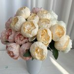 Bouquet de 10 pivoines artificielles en couleurs variées