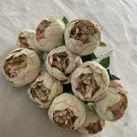 Pivoines en soie, bouquet de 10 tiges pour décoration