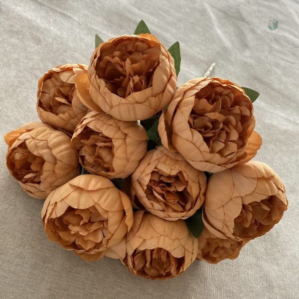 Bouquet de 10 pivoines artificielles, style chic