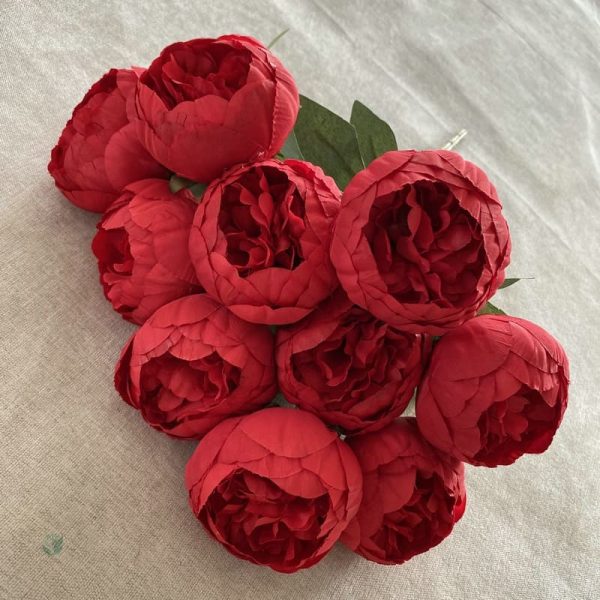 Bouquet floral en pivoines artificielles, look naturel