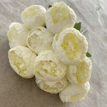 Pivoines artificielles : bouquet de 10 tiges florales
