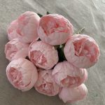 Élégant bouquet de 10 pivoines en soie