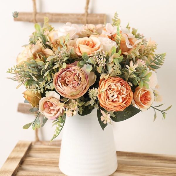 Composition florale en fleurs artificielles pour intérieur