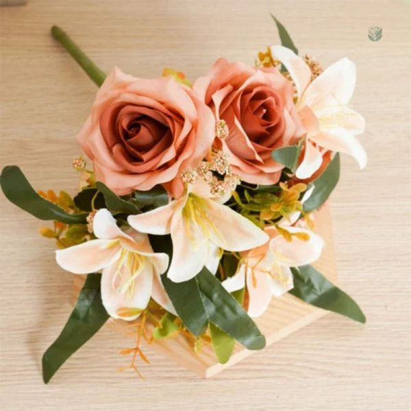 Bouquet de mariage en fleurs artificielles colorées