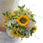 Bouquet de mariage artificiel avec fleurs délicates