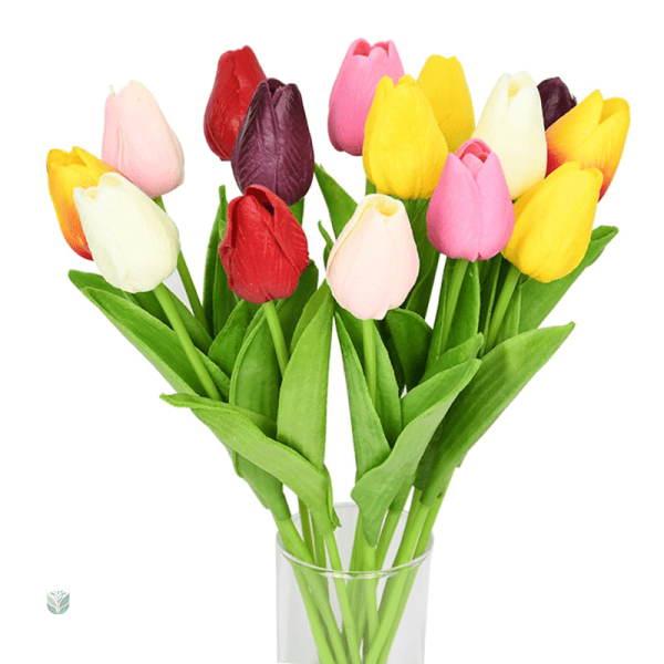 Bouquet de tulipes artificielles colorées