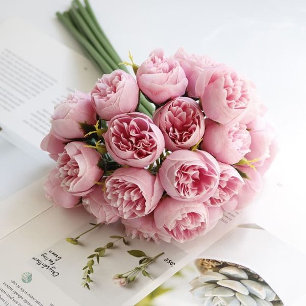 Bouquet de mariée avec pivoines artificielles