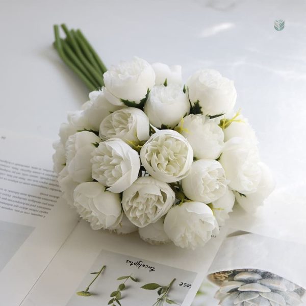 Bouquet romantique de pivoines synthétiques