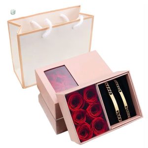Bracelets personnalisés pour couple avec rose éternelle