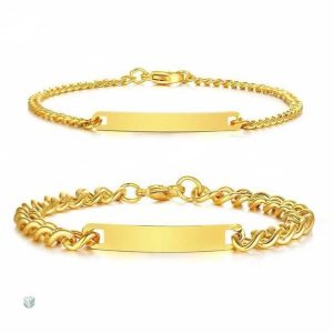 Bracelets pour couple, cadeau romantique avec rose éternelle