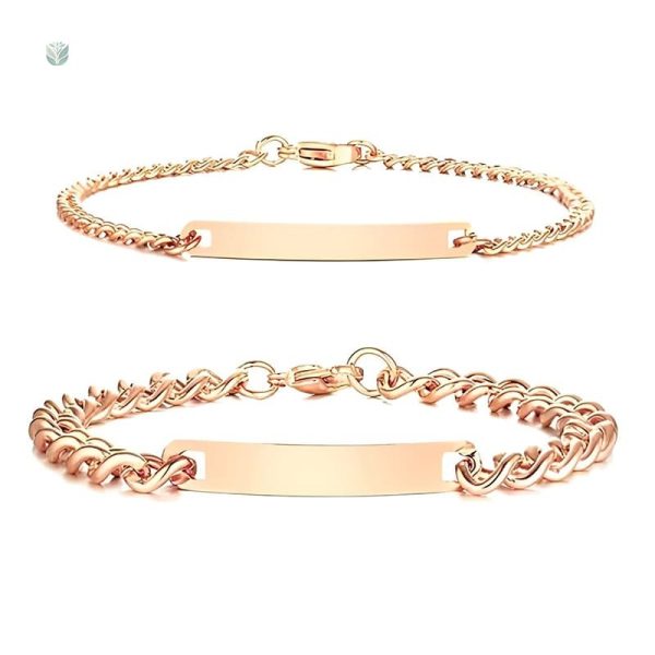 Cadeau personnalisé : bracelets pour couple et rose éternelle