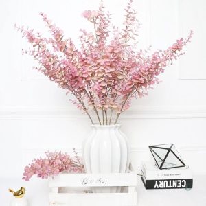Branche d'Eucalyptus Rose Artificielle