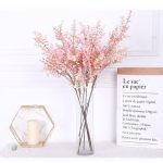 Branche Eucalyptus synthétique avec fleurs roses