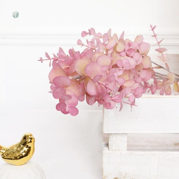 Accessoire déco : branche d'Eucalyptus rose artificielle