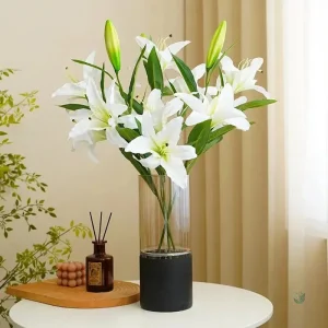 Branche de fleurs de lys artificielles élégantes