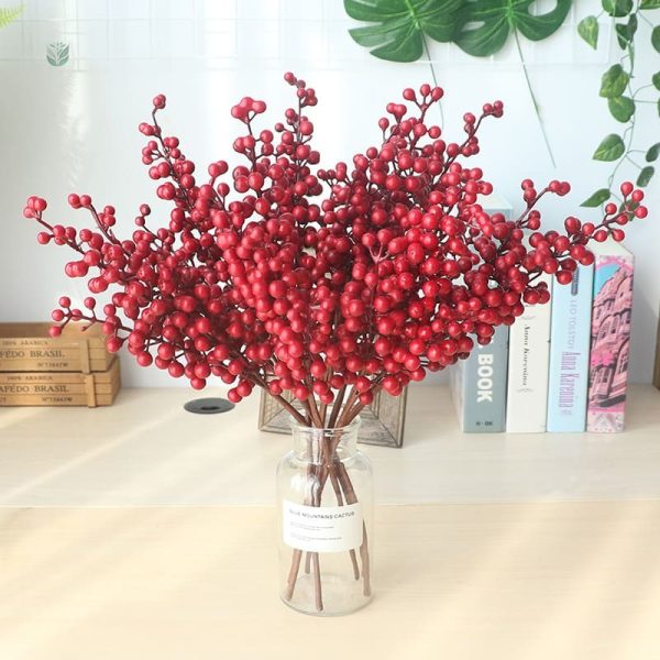 Branches de baies rouges, touche festive pour Noël