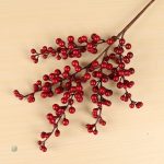 Bouquet de baies rouges artificielles, aspect naturel