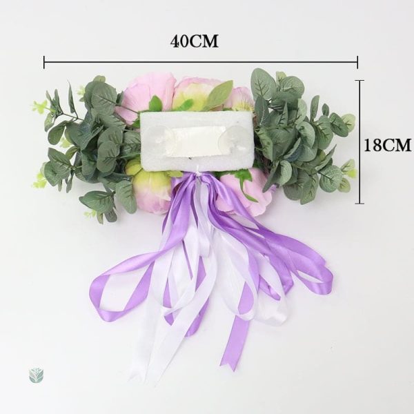 Décoration de capot de voiture avec fleurs pour mariage