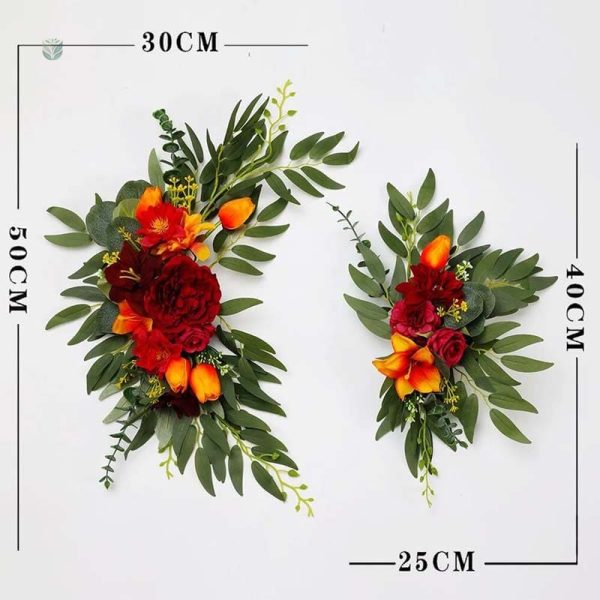 Centre de table mariage avec arrangement floral artificiel
