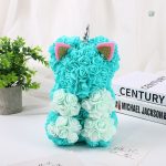 Bouquet de roses artificielles en forme de chat