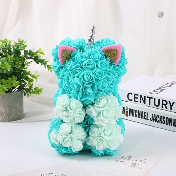 Bouquet de roses artificielles en forme de chat