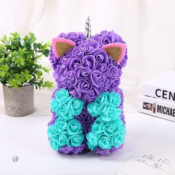 Roses en tissu, forme originale de chat