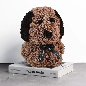 Chien en fleurs éternelles, cadeau original