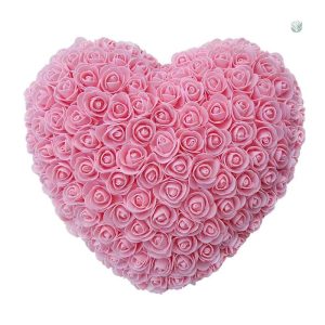 Cœur floral en rose synthétique