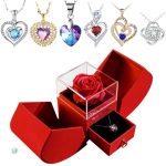 Élégance d'une rose et bijoux en coffret