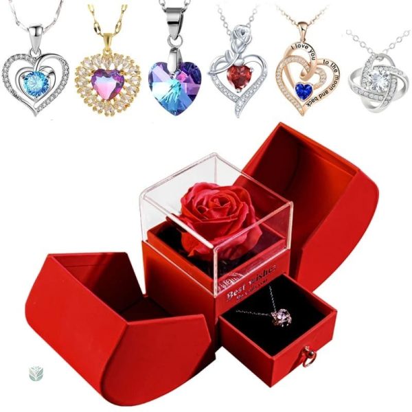 Élégance d'une rose et bijoux en coffret