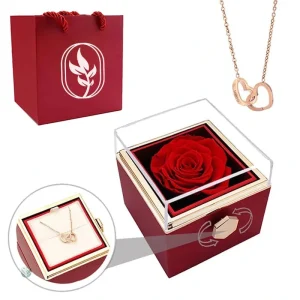 Collier personnalisé avec rose éternelle