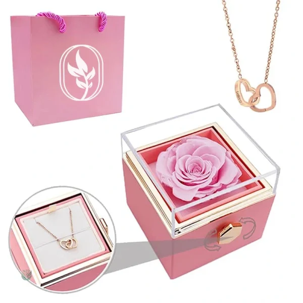 Coffret romantique avec rose et personnalisable