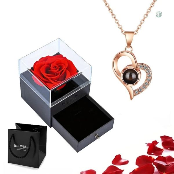 Collier Je T'aime - Rose Éternelle