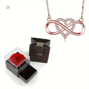 Collier élégant représentant l'infini et une rose