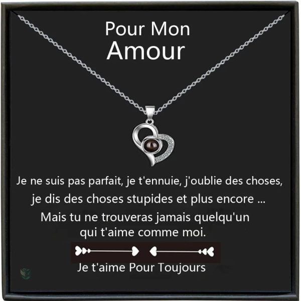 Collier romantique avec rose éternelle