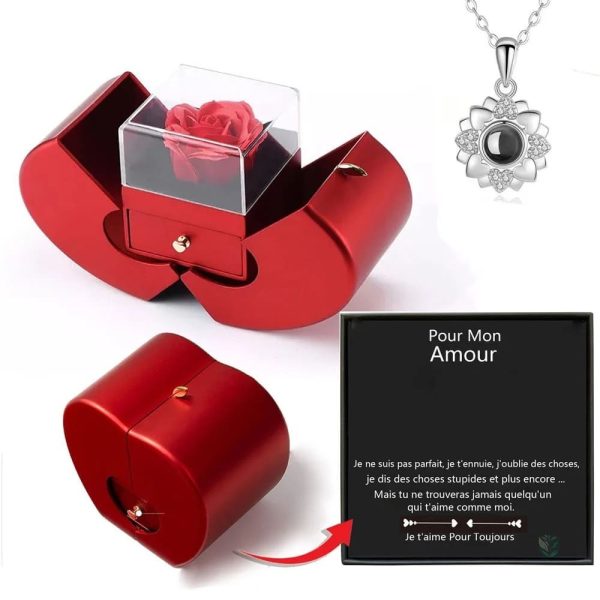 Collier en forme de cœur, message d'amour