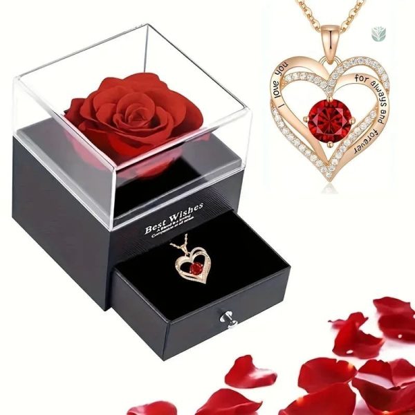 Collier Saint Valentin en rose éternelle