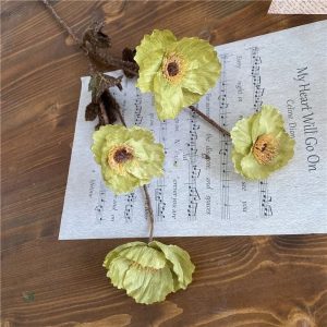 Fleur artificielle coquelicot, ambiance vintage