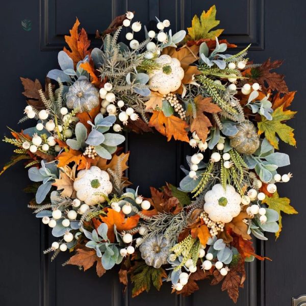 Couronne d'Automne décorative aux couleurs chaudes
