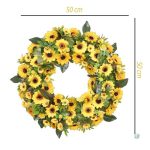 Couronne décorative de tournesols lumineux