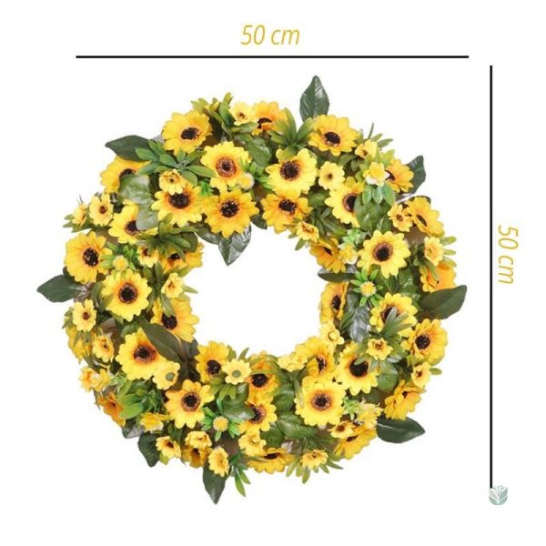 Couronne décorative de tournesols lumineux