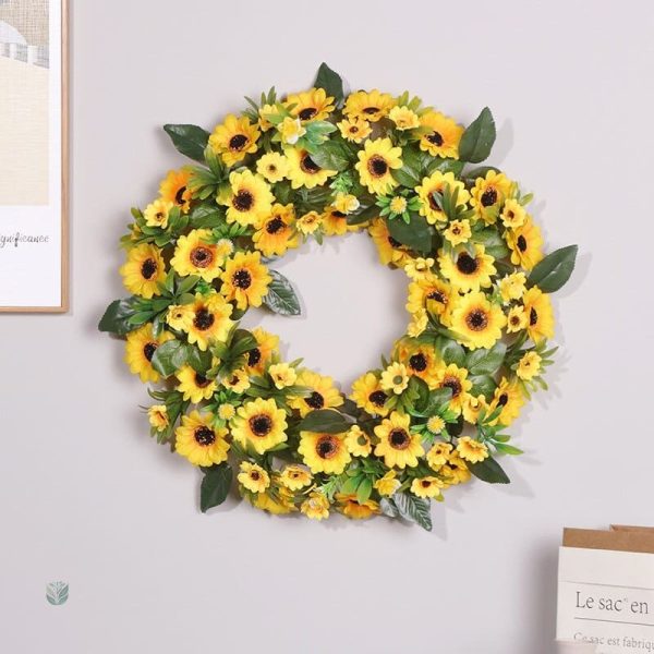 Couronne de fleurs estivales avec tournesols
