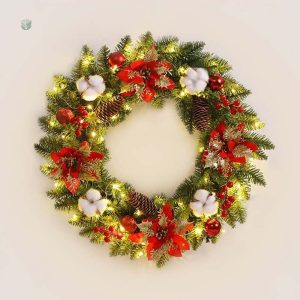 Couronne de Noël lumineuse décorative pour les fêtes