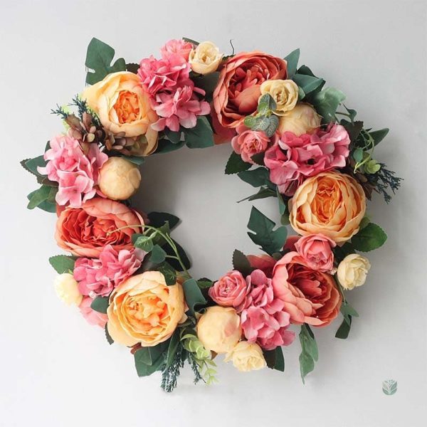 Couronne de pivoines en couleurs vives et éclatantes