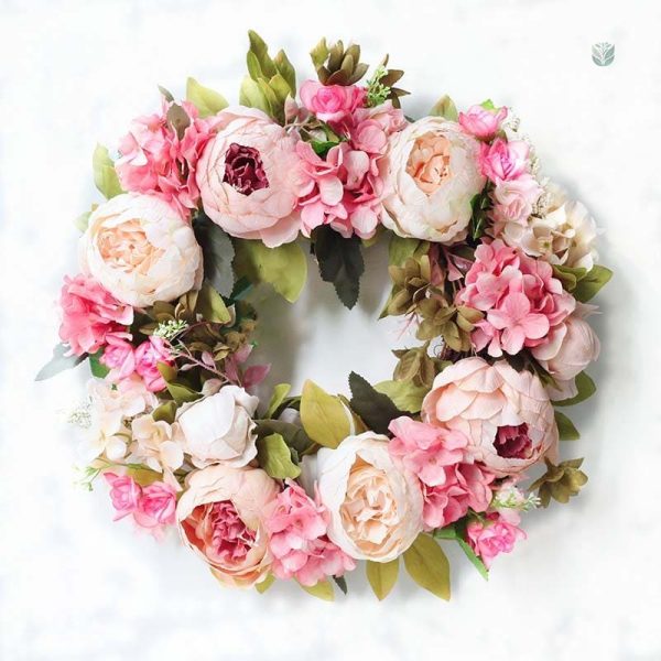 Couronne de fleurs de pivoine pour occasions spéciales