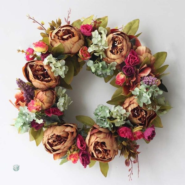 Couronne de fleurs de pivoine pour mariage